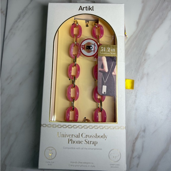 Artikl Other - Pink Chain Link Universal Crossbody Phone Strap